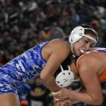 Marina Velasco-Bono from Federal Way wrestles on day one. Ben Ray / The Mirror