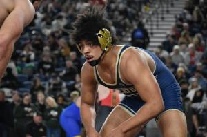 Decaturs Nehemiah Washington sizes up his opponent. Ben Ray / The Mirror