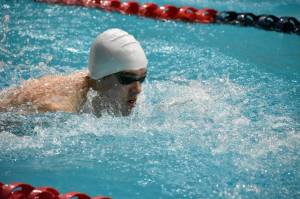Andrew Miller in action in the 200-IM at the state champonship. Ben Ray / The Mirror