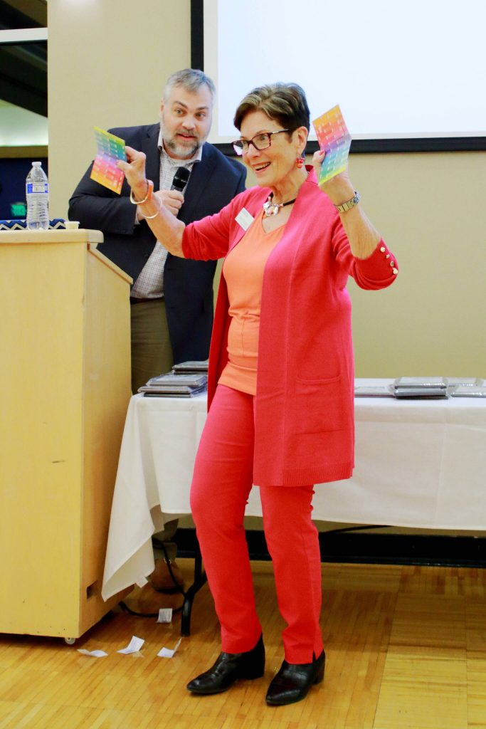 Cindy Ducich, multimedia sales manager for the Mirror, hands out raffle prizes at the Best of Federal Way event March 6 at the Federal Way Community Center. Photos by Keelin Everly-Lang / The Mirror