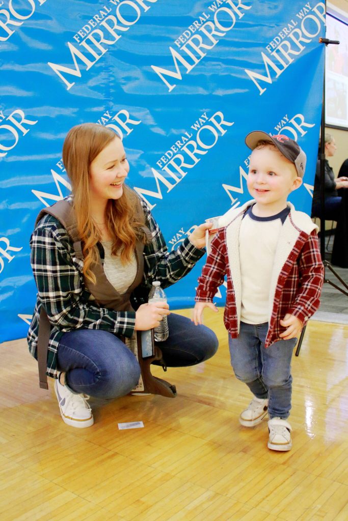 Laura Walsh Stewart, daughter of Councilmember Jack Walsh, and her son at the Best of Federal Way. Photos by Keelin Everly-Lang / The Mirror