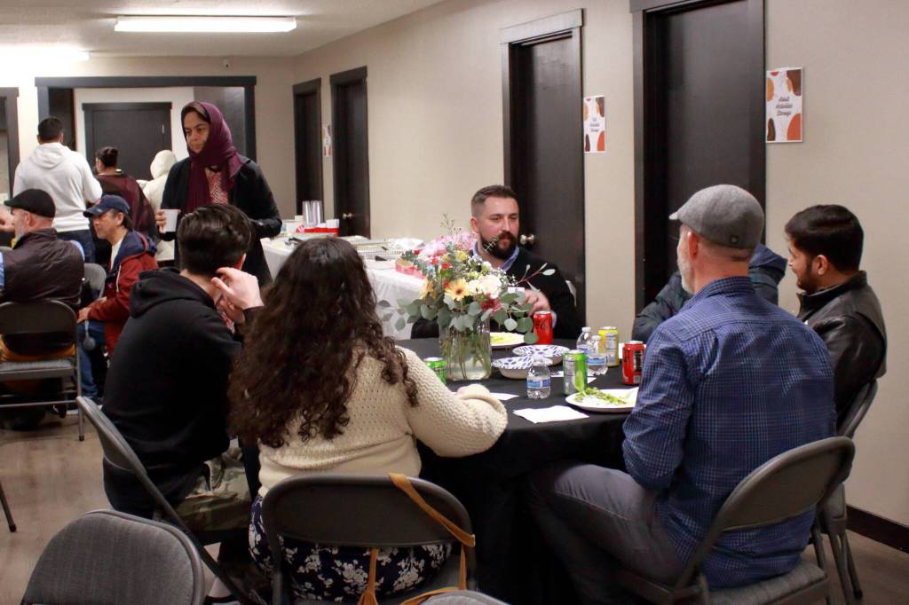 Topics at the Iftar hosted by the Al-Maidah Initiative for Ramadan included everything from favorite foods to the complexities of free will and the weight of good works according to each religions holy texts. Photo by Keelin Everly-Lang / The Mirror