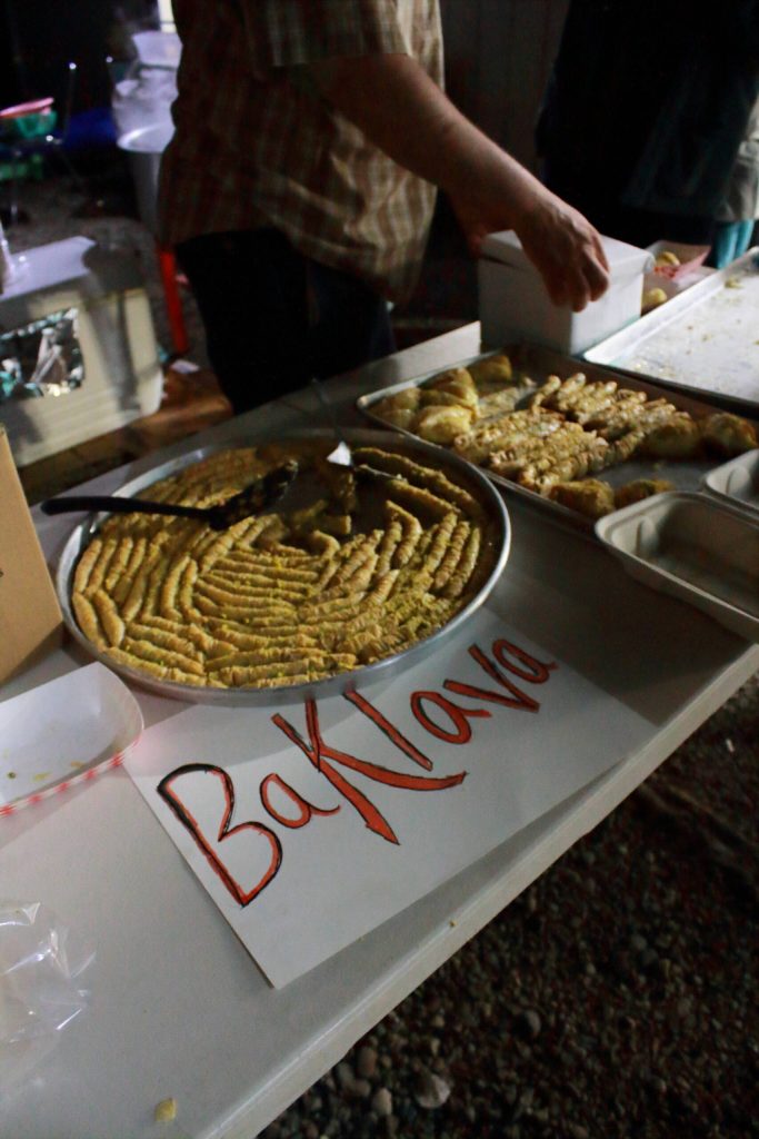 Palestinian baklava was one of multiple sweet treats at the Chand Raat Mela on April 9. Photo by Keelin Everly-Lang / the Mirror.