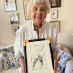 Esther Vine is over 100 years old and says she has always been an artist. Shes sharing some of her art at the upcoming Art Stroll at Village Green. Photo by Keelin Everly-Lang / The Mirror