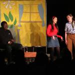 Playwright and Federal Way Public Academy student Alinea Kirshenbaum plays Marjorie Moss in her new musical Catch Me If You Can (on far right of photo). Photo by Keelin Everly-Lang / The Mirror