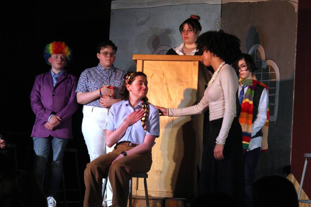 In the second musical written by student Alinea Kirshenbaum (center), she and other student actors perform a song about a mothers unconditional love. Photos by Keelin Everly-Lang / The Mirror