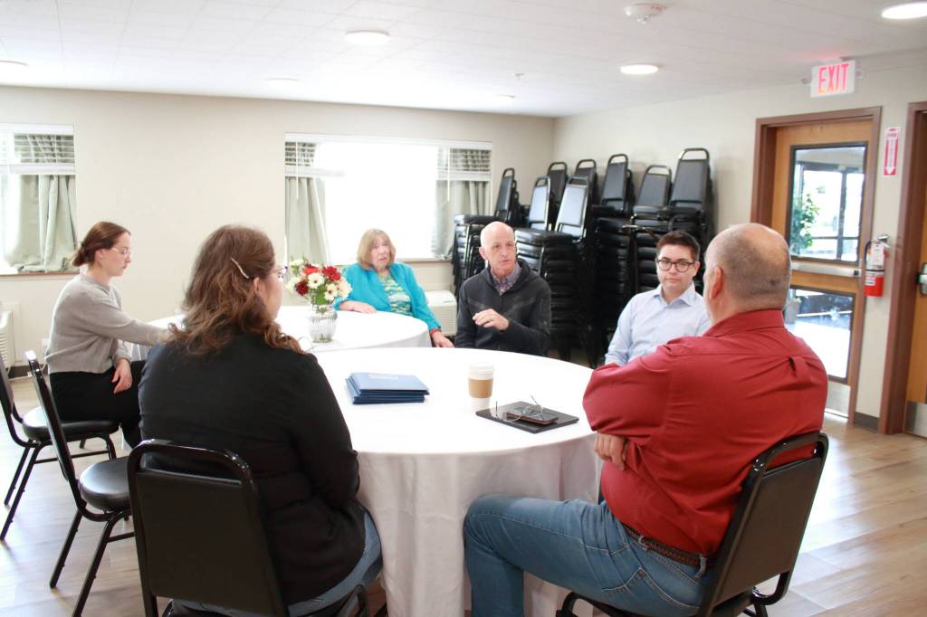 Discussion centered on affordable housing and homelessness at the FUSION family center. Photo by Keelin Everly-Lang / The Mirror