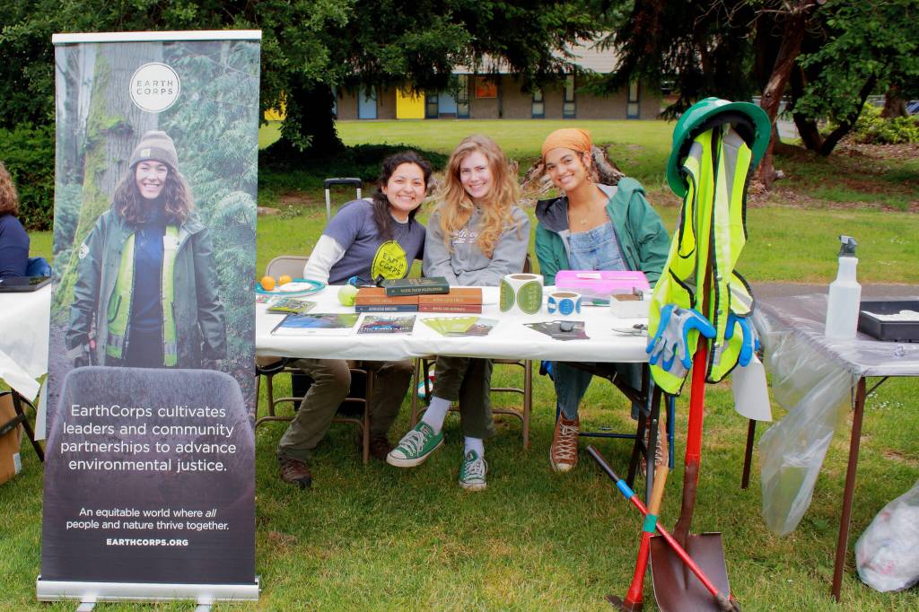 EarthCorps members were involved in recent FWPS event Storming the Sound where they led some education and activities around salmon life cycles. Photo by Keelin Everly-Lang / The Mirror