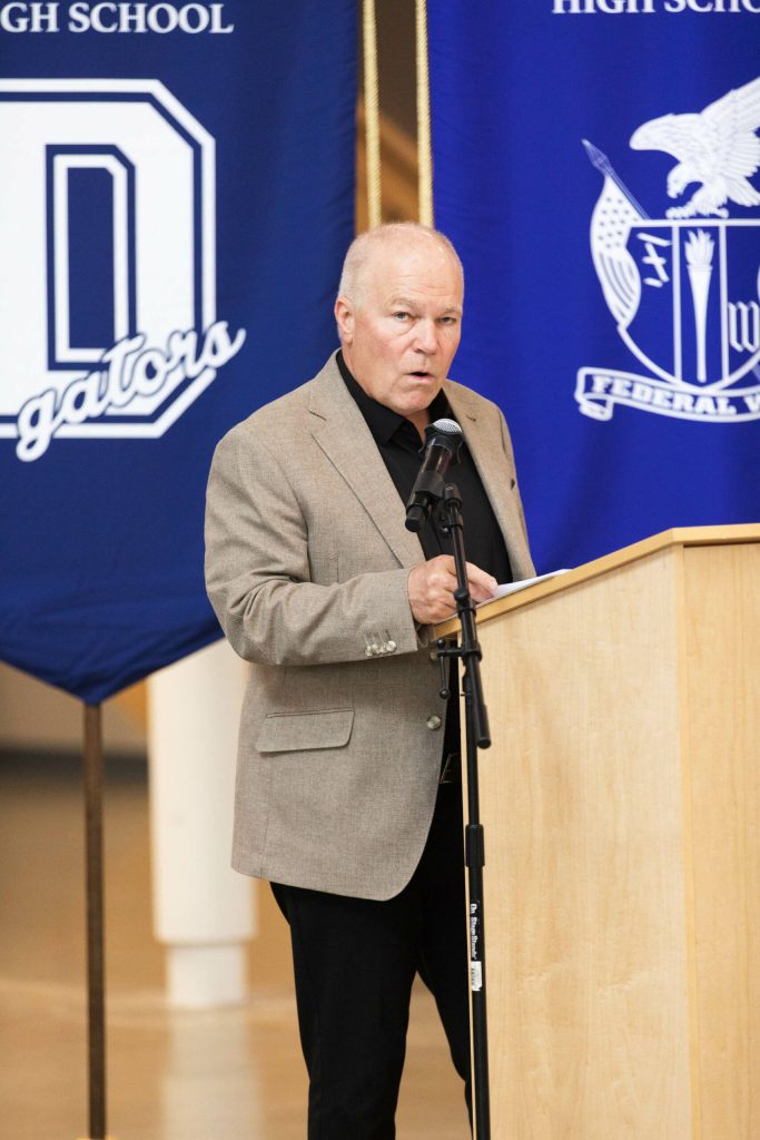 Federal Way Public Schools Director of Equity and Athletics Jerry Peterson at his final Athlete of the Year awards. Peterson is retiring after 38 years at the school district.