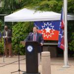 Federal Way Mayor Jim Ferrell speaks about the history of Juneteenth. Photo by Max Burchi/The Mirror