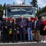 Mayor Jim Ferrell and Chief Dave Van Valkenburg, along with others, at the South King Fire 75th anniversary. Photo by Joshua Solorzano/The Mirror
