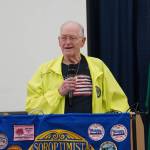 Bob Darrigan reading the poem Ragged Old Flag at the Flag Day 2024 ceremony June 14 at the King County Aquatic Center in Federal Way. Photos by Joshua Solorzano/The Mirror
