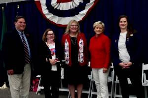At the June 14 Flag Day celebration: Federal Way Mayor Jim Ferrell, Councilmember Susan Honda, Federal Way Chamber of Commerce President Becca Martin, Federal Way City Council President Linda Kochmar, and Soroptimist Federal Way President Amanda Miller. Photos by Joshua Solorzano/The Mirror