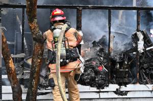 At around 1:45 p.m. June 24, South King Fire crews stopped a fire at an apartment complex in the 34000 block of 1st Circle South in Federal Way. Courtesy photo