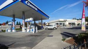 The Chevron parking lot on SW Dash Point Road in Federal Way where Moises Vega-Mendez, 37, was fatally shot in October 2019. (File photo courtesy of Evergreen Media Production)