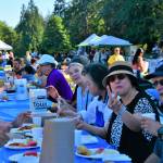 Diners gather at the 2022 Salmon Bake at Steel Lake Park. File photo