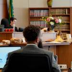 Robert Nelson sitting at trial on the last day of his murder trial. Photo by Joshua Solorzano/The Mirror