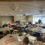 The free senior lunch on July 10 brought a large crowd. Photos by Max Burchi/The Mirror