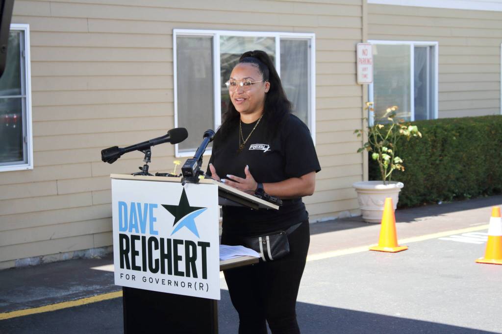 Joslynn Davis of Rebelx shared how their real estate investment company works with nonprofits to provide affordable and transitional housing. Photo by Keelin Everly-Lang / the Mirror