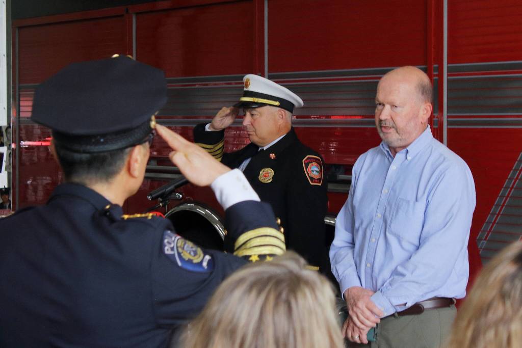 Federal Way City Councilmember Jack Walsh performed the National Anthem at this years 9/11 memorial tribute event. Photo by Keelin Everly-Lang / the Mirror