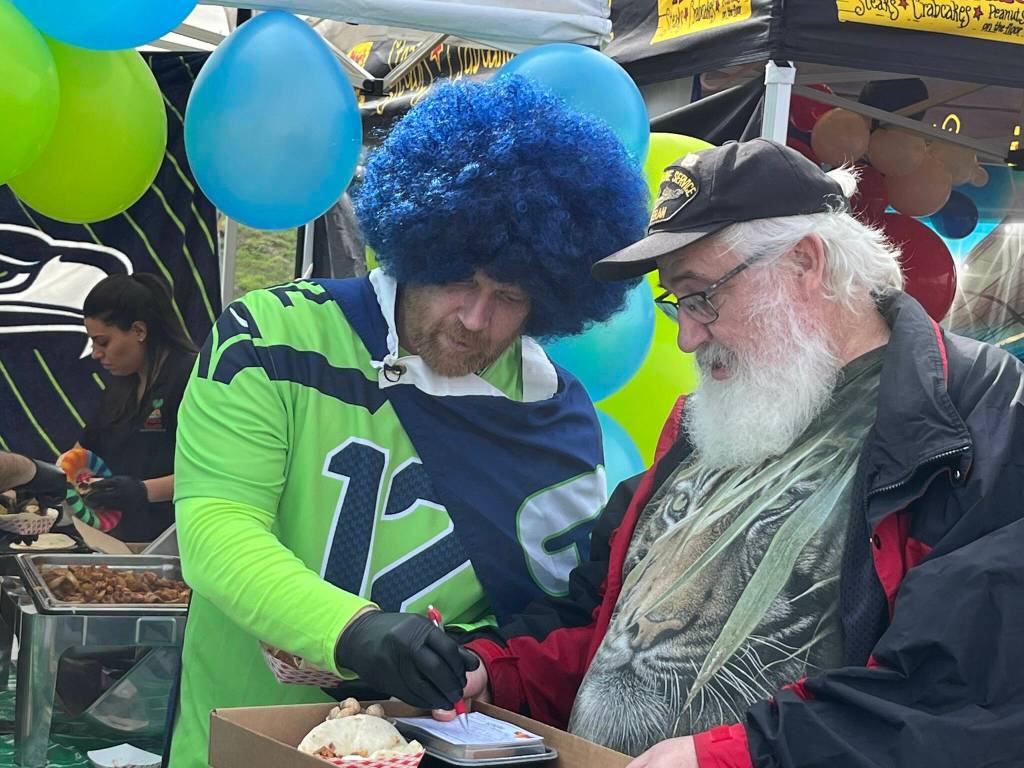 Ted Colby gets into the spirit at the Puerto Vallarta tent during the Taste of Federal Way 2024. Puerto Vallarta was partnering with St. Vincent de Paul Parish School.