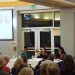Federal Way Mirror Editor Andy Hobbs at the podium while the candidates answered questions Oct. 8 at the Federal Way Community Center. Photo by Joshua Solorzano/The Mirror