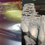 The car that hit the man and the recovered jeans. Photos courtesy of Federal Way Police Department