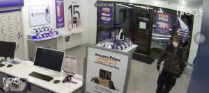 The man who broke into the store. Screenshot from the surveillance footage.