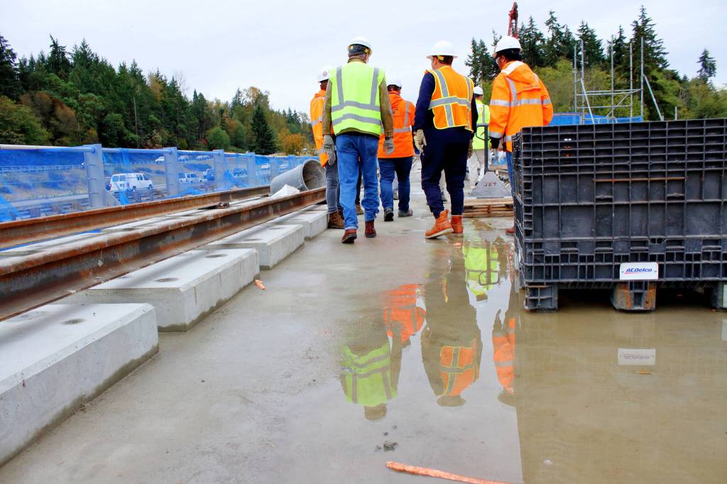 Mayor Ferrell tours Sound Transits Structure C with staff on Oct. 18. Photo by Keelin Everly-Lang / the Mirror