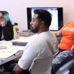 Betzy Martinez, Daren Lefeau and Sam Folk are three weeks into their barbering program through Lifes Styles that will prepare them for the barber exam to become licensed to work. Photo by Keelin Everly-Lang / the Mirror.