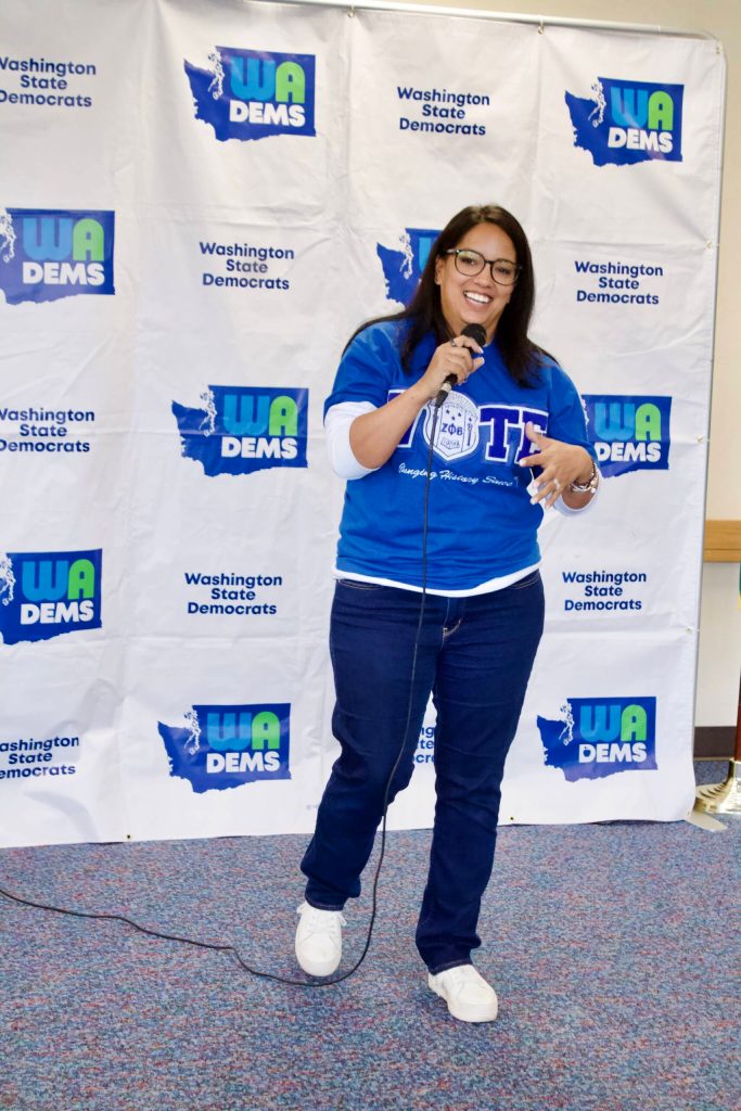 State Rep. Kristine Reeves on Nov. 5 at a Get Out the Vote event at the Washington Education Association in Federal Way located at 32032 Weyerhaeuser Way South.