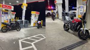 Motorcycles of the pair who were arrested. Photo from Washington State Patrol Trooper Rick Johnson