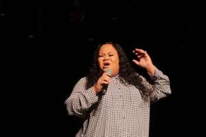 Photo by Keelin Everly-Lang / the Mirror
Kenisha Blackman peforms both National Anthems: the Star Spangled Banner and Lift Every Voice and Sing at the MLK Jr. Celebrbration on Jan. 18 in Federal Way.