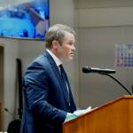 Auburn Police Department Assistant Chief Sam Betz speaks to the judge. Photo by Joshua Solorzano/Sound Publishing.