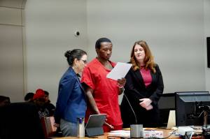 Corniche Washington reading an apology letter at his sentencing. Photo by Joshua Solorzano/Sound Publishing