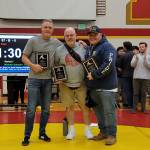 From left to right: Tom Eilertson, Michael Alvick and Dennis McCloud honored at Kilo Middle School for their work. Photo provided by Brett Lucas.