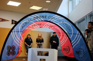 Students in the Air Force JROTC program at Todd Beamer practice with drones for an upcoming competition in a new program. Photo by Keelin Everly-Lang / the Mirror