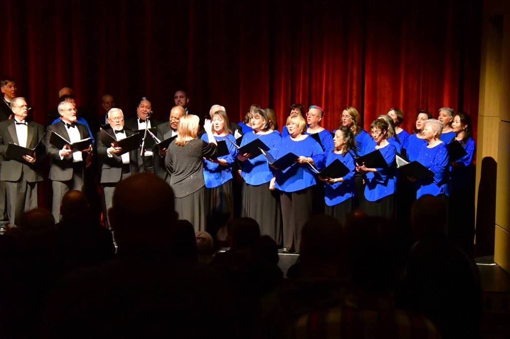 The Federal Way Chorale performed the National Anthem on Feb. 13. Photo by Bruce Honda.