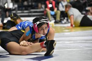 Yarely Cervantes wrestling for Federal Way at the Tacoma Dome. Ben Ray / The Mirror