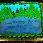 …while the vanilla cake shows the Steel Lake lagoon in the daytime. Both cakes were brought in by Margaret Reyhner to thank the Mayor and the City Council for purchasing the land at the end of Steel Lake to protect it. Photos courtesy of the City of Federal Way.