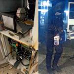 Courtesy photos
The backside of a destoyed ATM in one of the thefts and allegedly Scott Rhodes with a Jaws of Life.