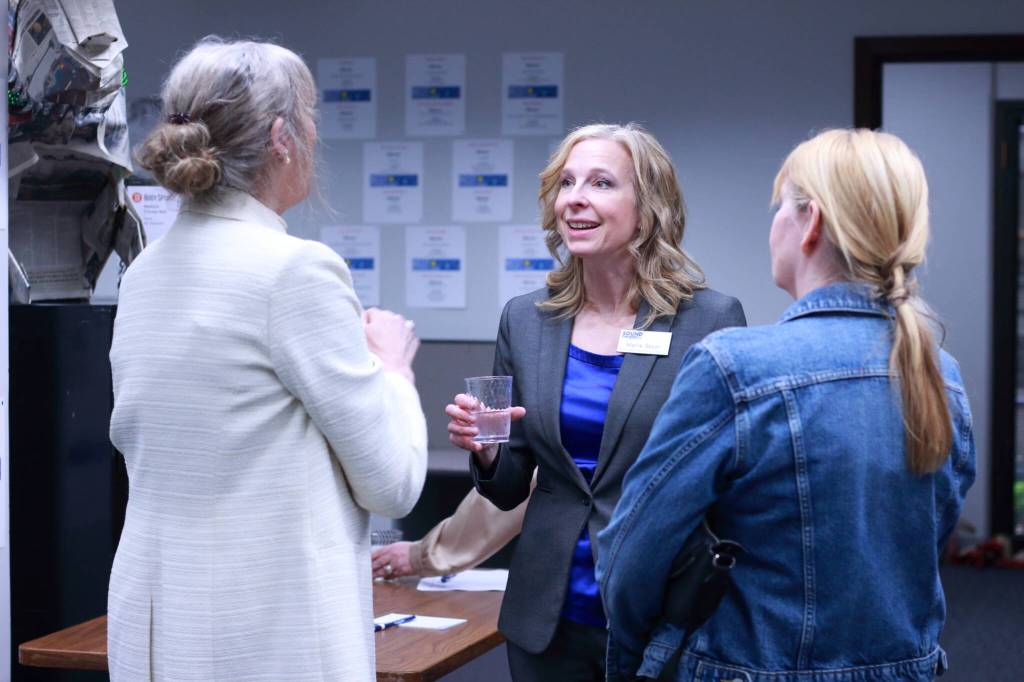 The Mirrors Best of Federal Way 2025 open house March 12 was filled with opportunities to connect directly with the team to see behind the scenes at the Mirrors office, including the ad staff, who help spread the word about local businesses and organizations. Pictured: Advertising representative Marie Skoor chats with some Best of Federal Way winners. Photo by Keelin Everly-Lang / the Mirror
