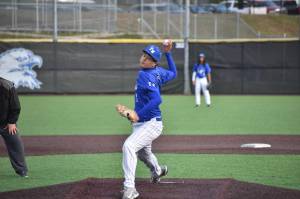 Cam Noel delivers a pitch against Graham-Kapowsin. Ben Ray / The Mirror