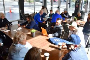 The Coffee with City Council and School Board event was well attended on Saturday, March 22, at the Ebony and Ivory Cafe. Photo by Bruce Honda.