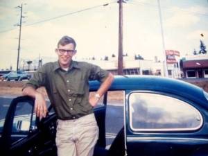 Kenneth Pratt as a younger man in front of the Federal Shopping Way in Federal Way. Photo courtesy of Kenneth Pratt.