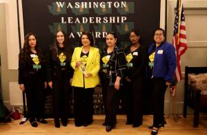 Jaqueline Garcia Castillo and the leadership team of Mujer al Volante receiving their award for Organization of the Year. Photo courtesy of the Washington State Leadership Board