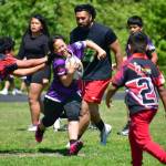 Kids from elementary through middle school learned the basics of rugby May 24 with Federal Way Warriors Athletics. The team has grown to over 100 registered this year. Photo by Bruce Honda