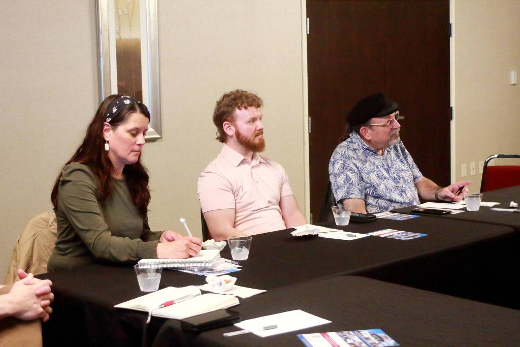 Karine Roettgers of Explore Seattle Southside, Brett Lowrie of the Federal Way Performing Arts and Event Center and Mike Brugato of the Kiwanis Club of Federal Way. Photo by Keelin Everly-Lang/the Mirror