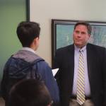 Federal Way Mayor Jim Ferrell hears a speech from a visiting student from Hachinohe, Japan, during the twice yearly student visit from the sister city. Photo by Keelin Everly-Lang / the Mirror