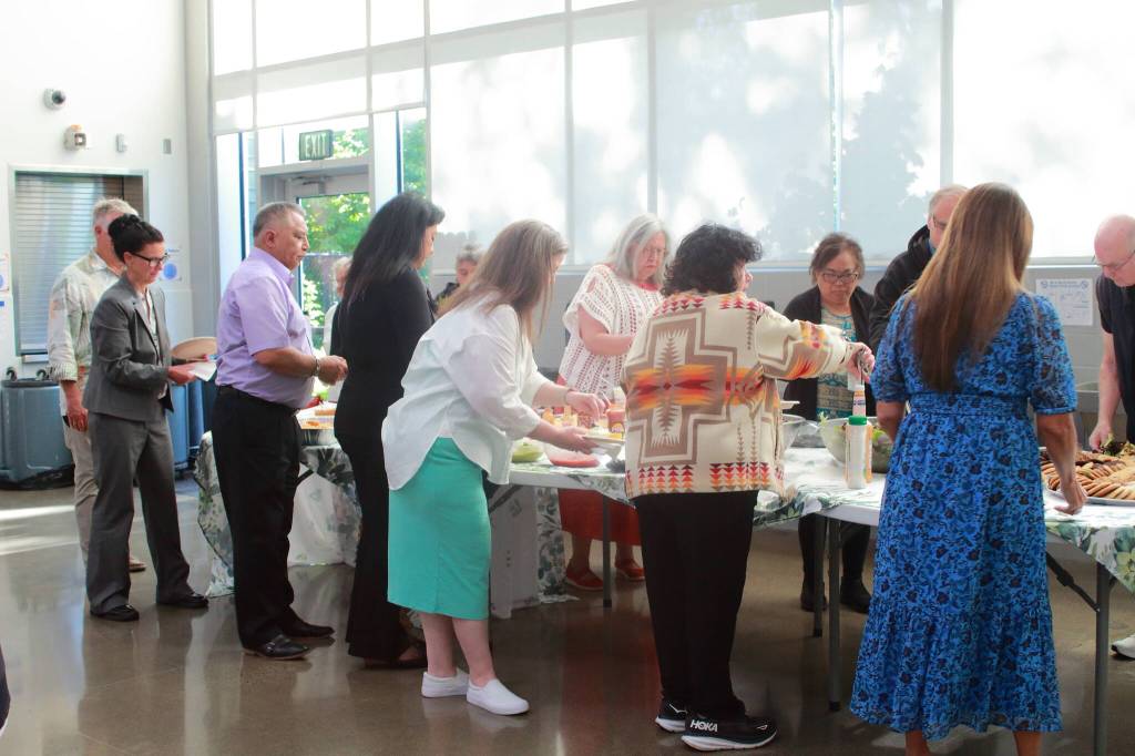 Superintendent Dr. Dani Pfeiffer enjoyed the food and fesitivites with the community on May 29. Photo by Keelin Everly-Lang / the Mirror.
